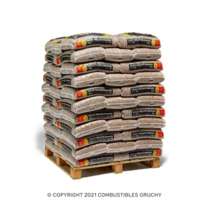 PREMIUM GRUCHY-HOLZPELLETS – PALETTE MIT 66 SÄCKEN À 15 KG ODER 990 KG